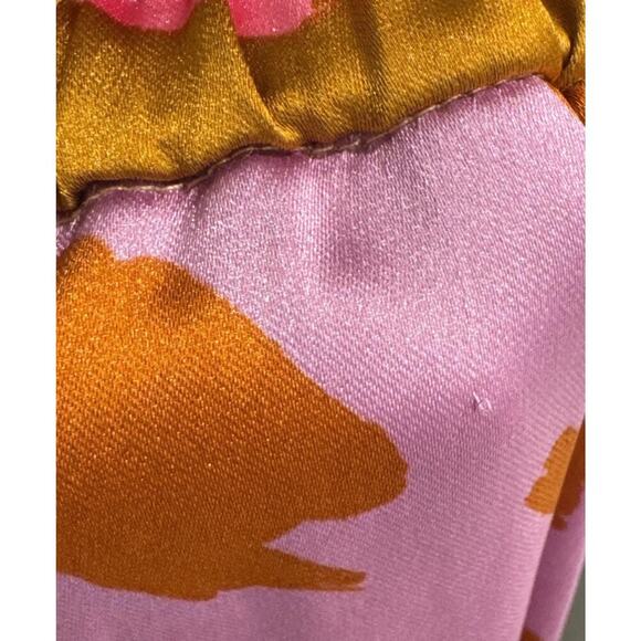 Christian Lacroix Size Medium High Waisted Wide Leg Satin Colorful Pants - Picture 14 of 15